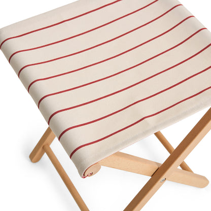 Outdoor Market Folding Stool by HAY - Beige with Red Stripe