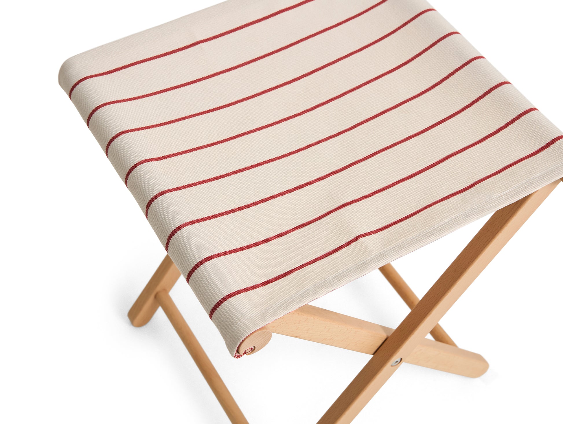 Outdoor Market Folding Stool by HAY - Beige with Red Stripe