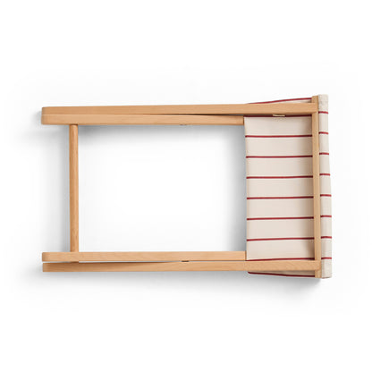 Outdoor Market Folding Stool by HAY - Beige with Red Stripe