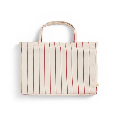 Outdoor Market Folding Stool by HAY - Beige with Red Stripe