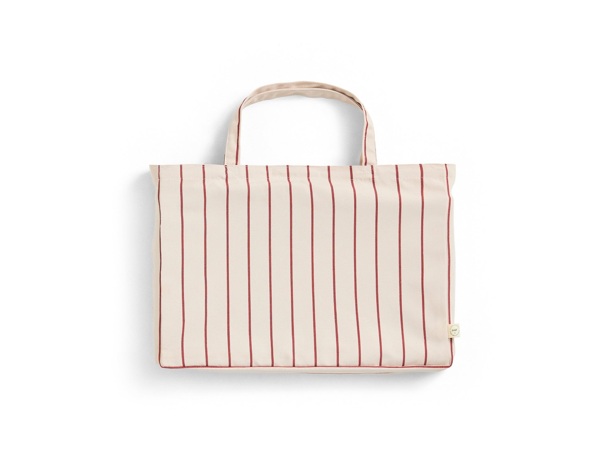 Outdoor Market Folding Stool by HAY - Beige with Red Stripe