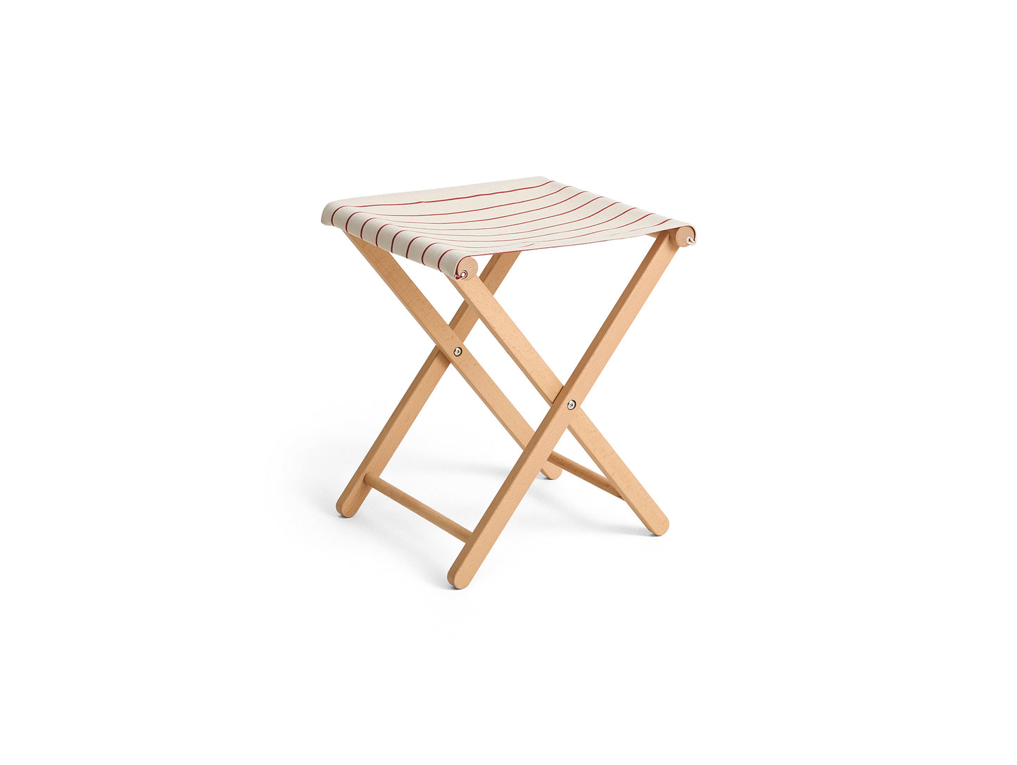 Outdoor Market Folding Stool by HAY - Beige with Red Stripe