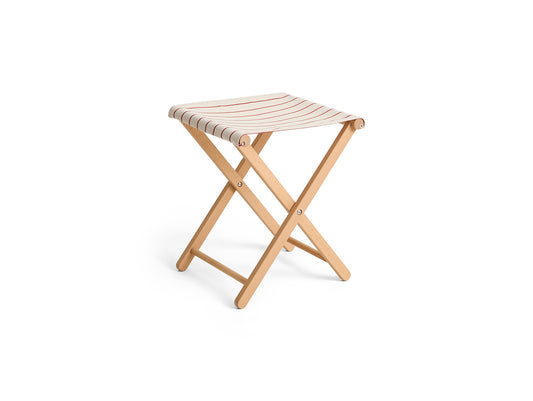 Outdoor Market Folding Stool by HAY - Beige with Red Stripe