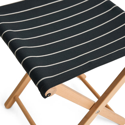 Outdoor Market Folding Stool by HAY - Black with Beige Stripe