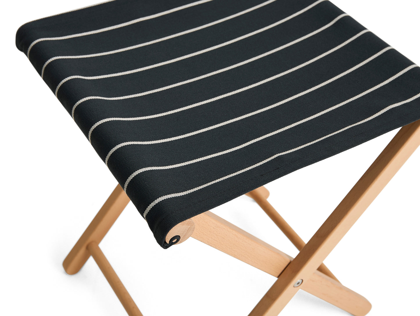 Outdoor Market Folding Stool by HAY - Black with Beige Stripe