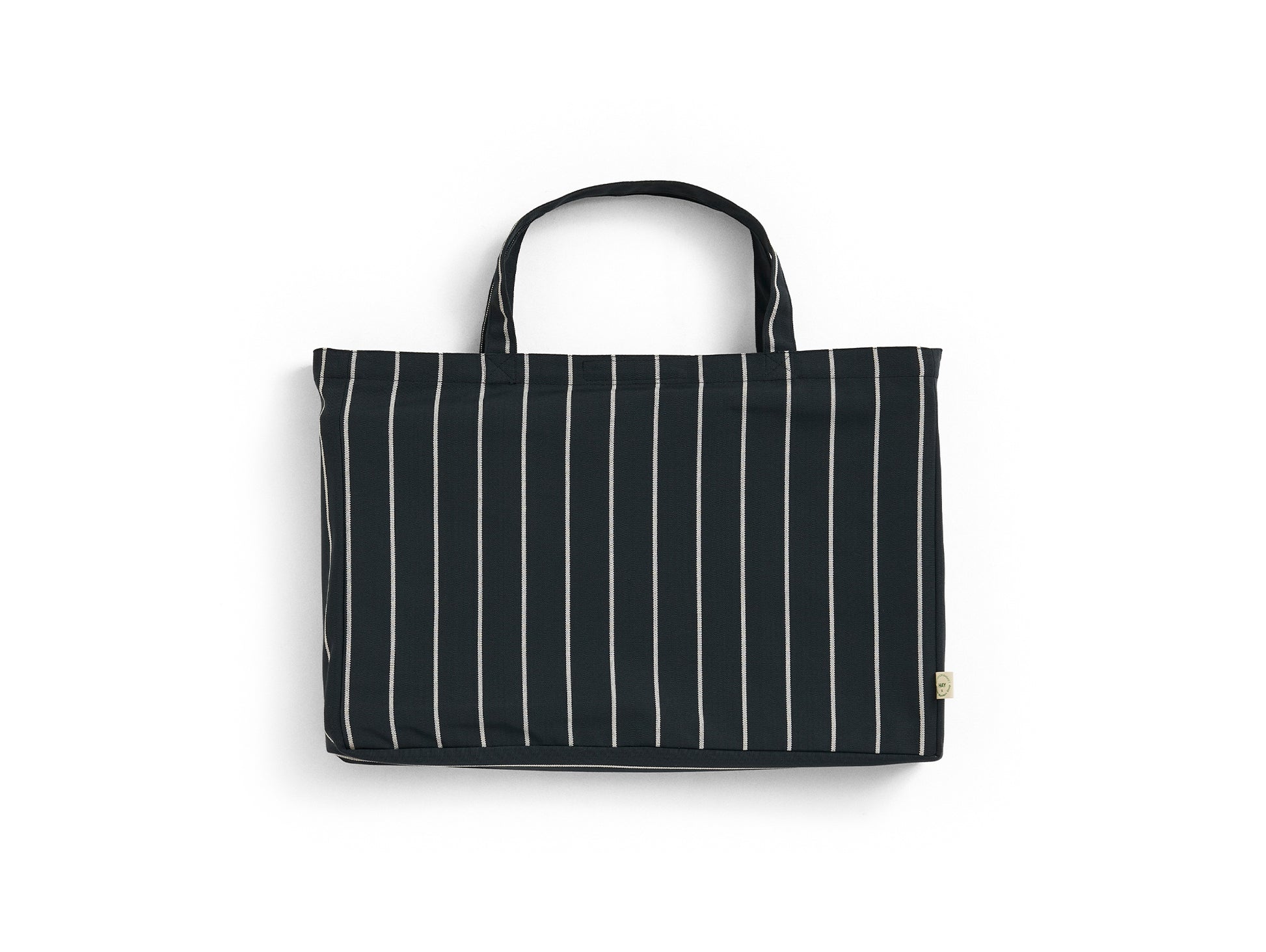 Outdoor Market Folding Stool by HAY - Black with Beige Stripe