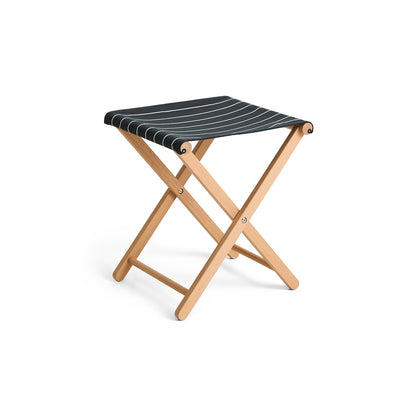 Outdoor Market Folding Stool by HAY - Black with Beige Stripe