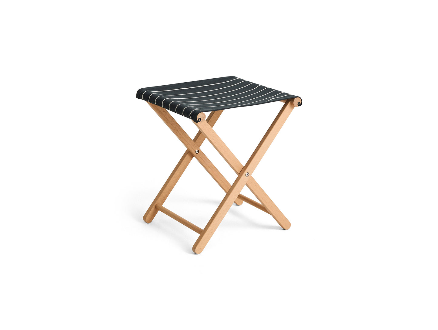 Outdoor Market Folding Stool by HAY - Black with Beige Stripe