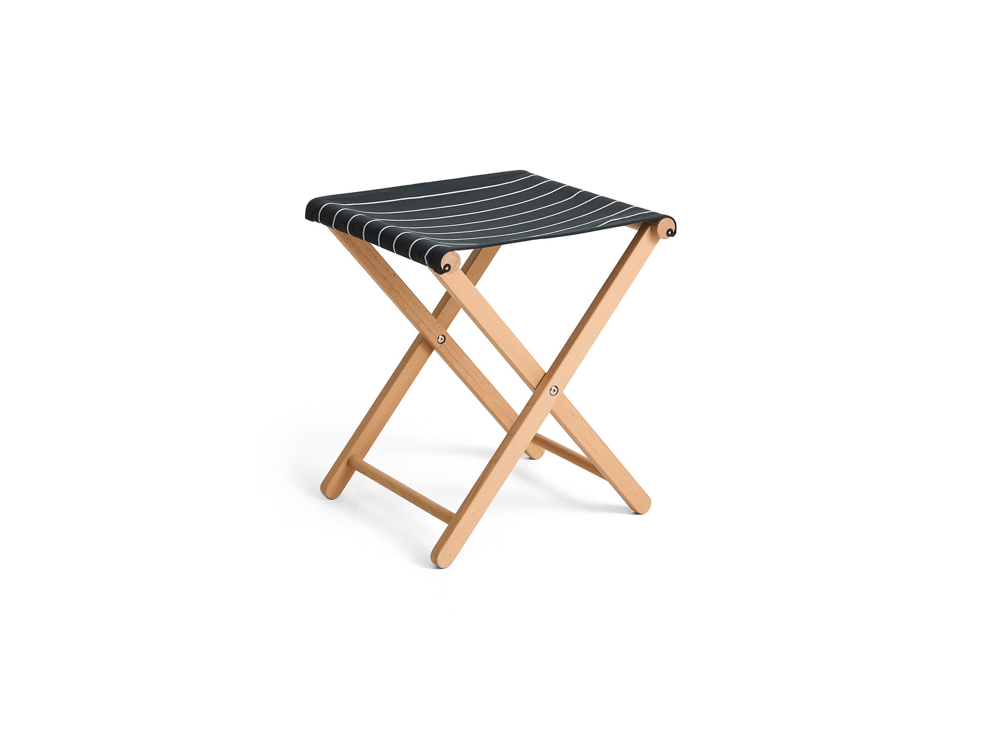 Outdoor Market Folding Stool by HAY - Black with Beige Stripe
