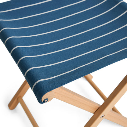 Outdoor Market Folding Stool by HAY - Blue with Beige Stripe