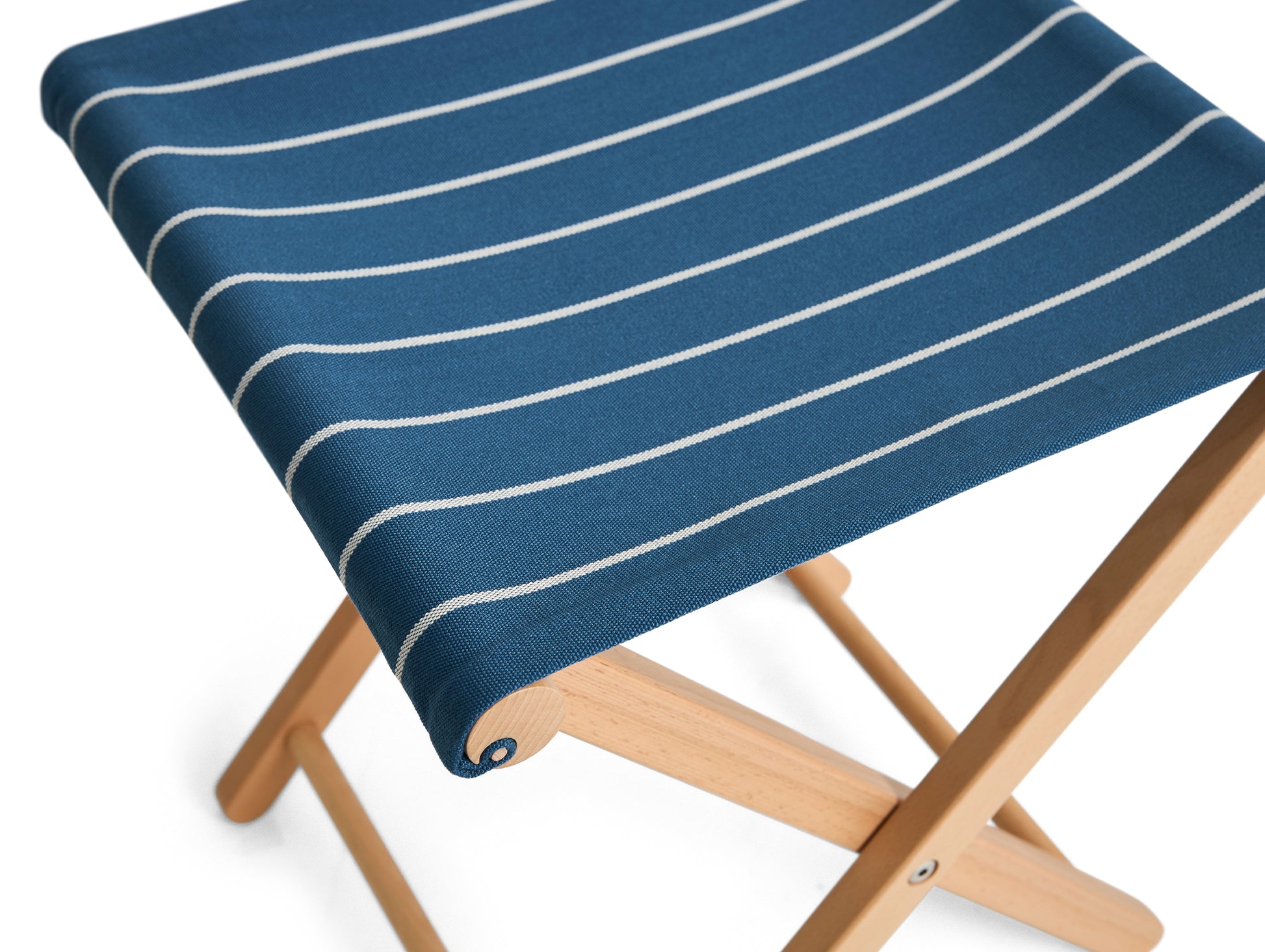 Outdoor Market Folding Stool by HAY - Blue with Beige Stripe
