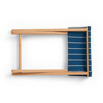 Outdoor Market Folding Stool by HAY - Blue with Beige Stripe