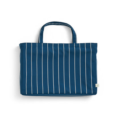 Outdoor Market Folding Stool by HAY - Blue with Beige Stripe