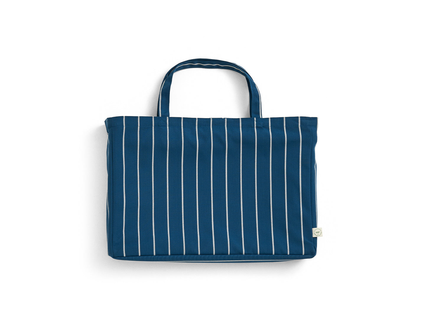 Outdoor Market Folding Stool by HAY - Blue with Beige Stripe