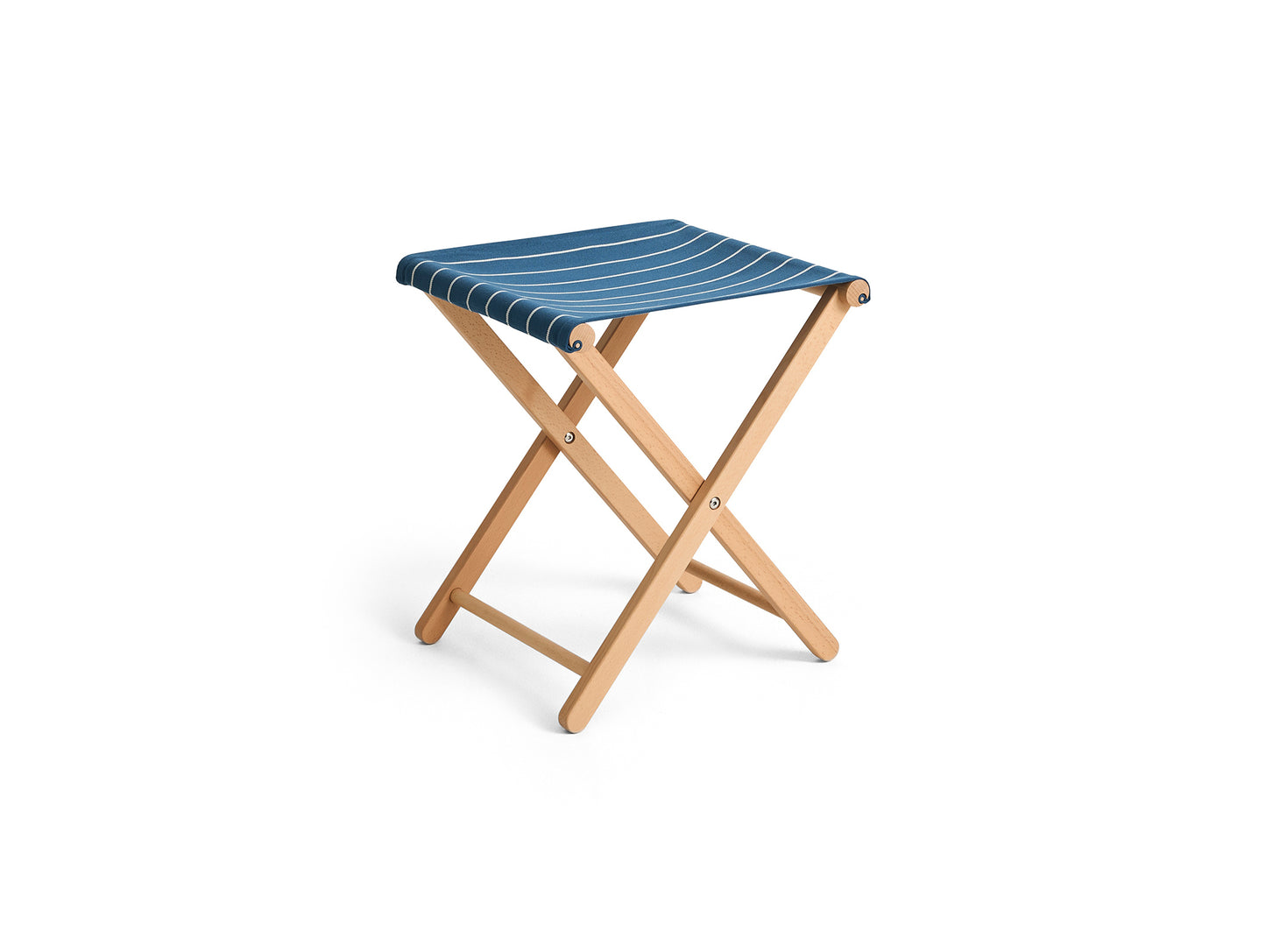 Outdoor Market Folding Stool by HAY - Blue with Beige Stripe