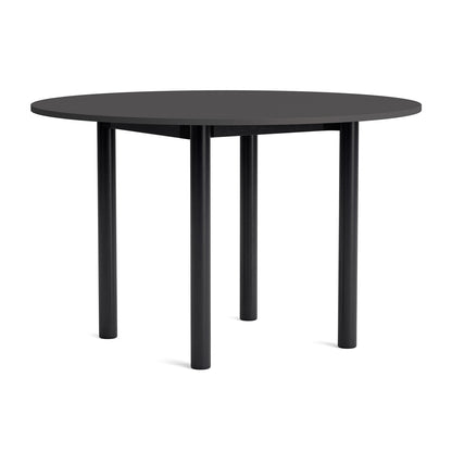Annex Table Round by HAY - Diameter: 120 cm / Dark Grey Linoleum Top / Solid Black Oak Legs