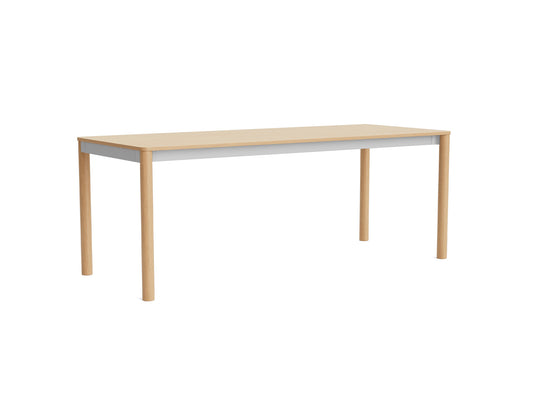 Annex Table Flush by HAY - L200 cm / Oak Veneer Tabletop / Solid Oak Legs / Anodised Aluminium Apron