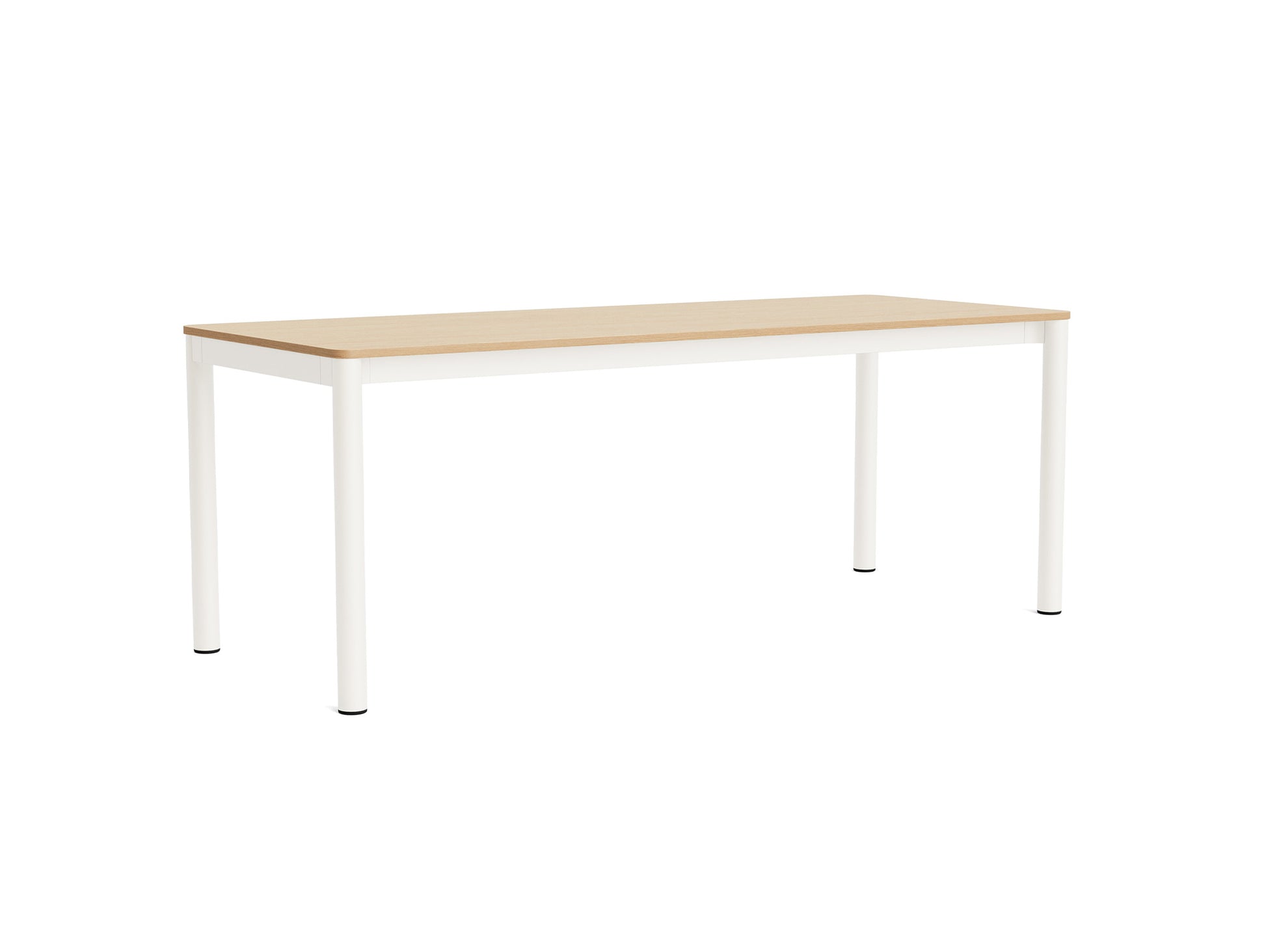 Annex Table Flush by HAY - L200 cm / Oak Veneer Tabletop / Cream White Aluminium Legs