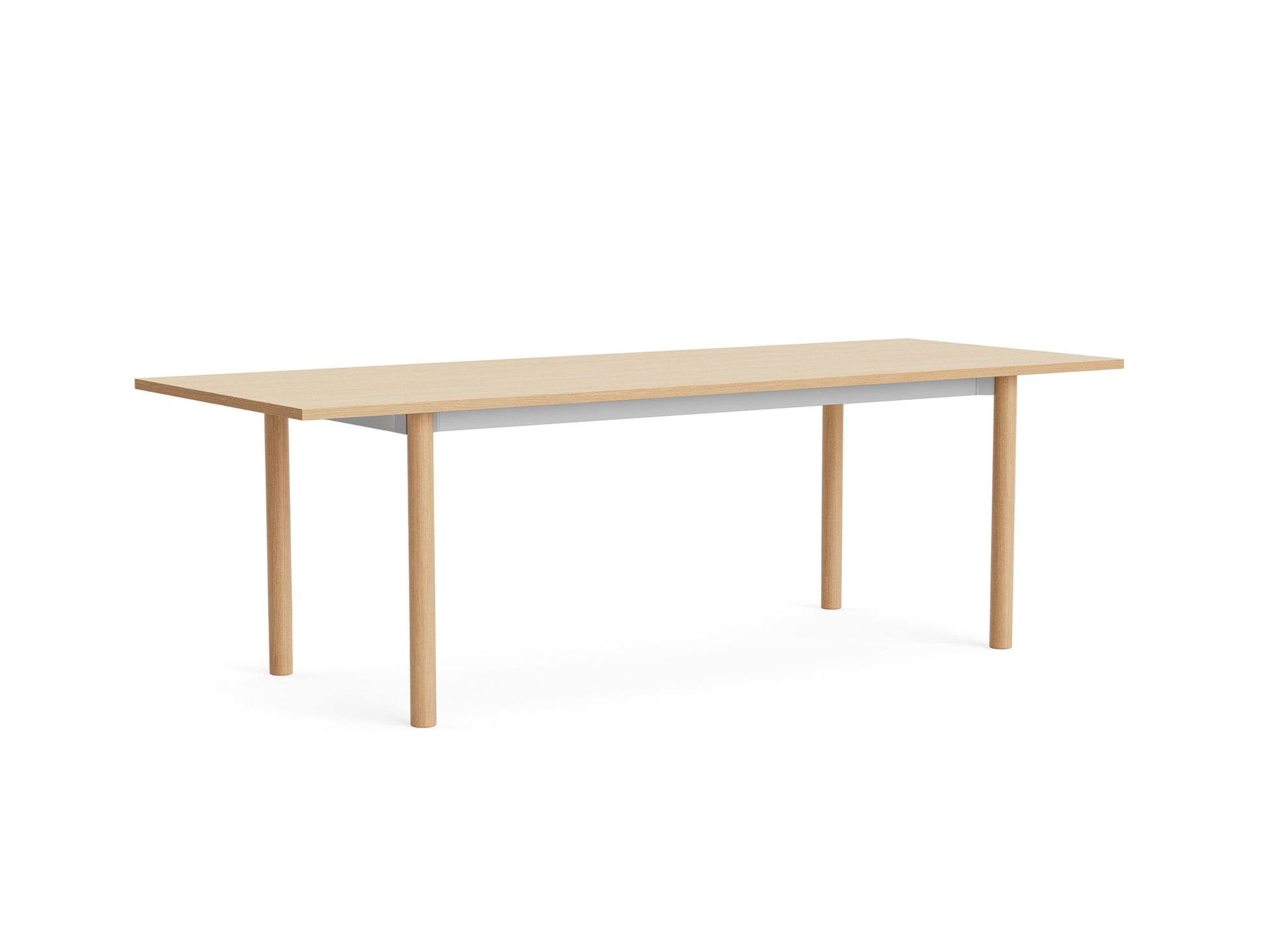 Annex Table Overhang by HAY - L240 cm / Oak Veneer Tabletop / Solid Oak Legs / Anodised Aluminium Apron