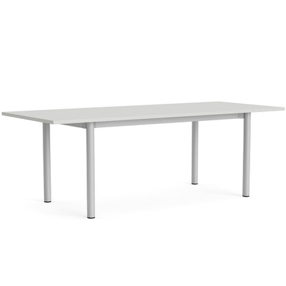 Annex Table Overhang by HAY - L220 cm / Cloud Grey Linoleum Top / Anodised Aluminium Legs