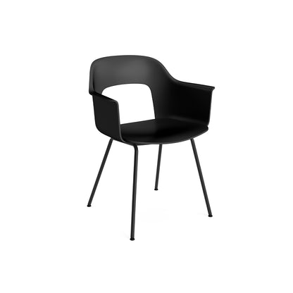Layout Armchair 211 Metal Base by HAY - Black Steel Base / Black