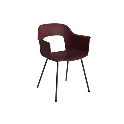 Layout Armchair 211 Metal Base by HAY - Black Steel Base / Bordeaux