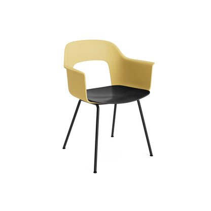 Layout Armchair 211 Metal Base by HAY - Black Steel Base / Biscotti / Black Oak