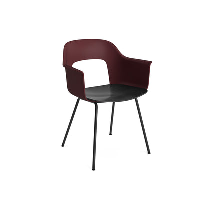 Layout Armchair 211 Metal Base by HAY - Black Steel Base / Bordeaux / Black Oak