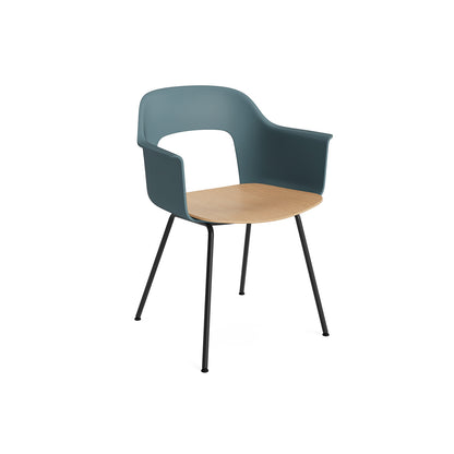 Layout Armchair 211 Metal Base by HAY - Black Steel Base / Ocean / Oak