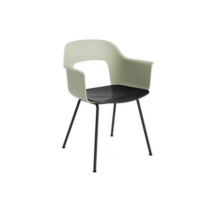 Layout Armchair 211 Metal Base by HAY - Black Steel Base / Pastel Green / Black Oak