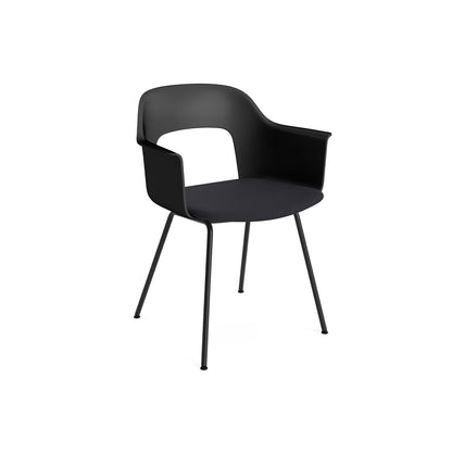 Layout Armchair Upholstered 213 Metal Base by HAY - Black Steel Base / Black / Steelcut Trio 195