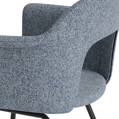 Layout Armchair Upholstered 214 Metal Base by HAY - Black Steel Base / Vanir 733