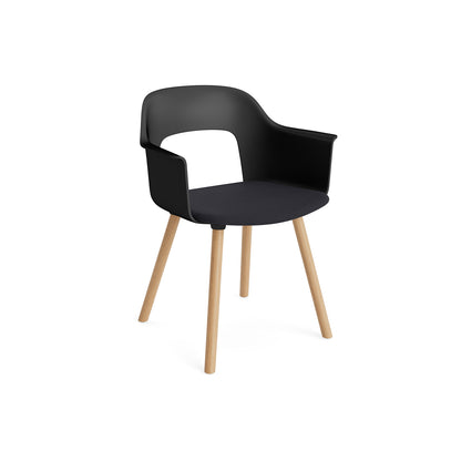 Layout Armchair 223 by HAY - Lacquered Oak Base /  Black Shell / Steelcut Trio 195