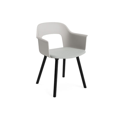 Layout Armchair 223 by HAY - Black Lacquered Oak Base / Sky Grey Shell / Naveli 113