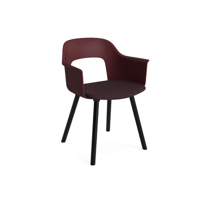 Layout Armchair 223 by HAY - Black Lacquered Oak Base / Bordeaux Shell / Remix 373
