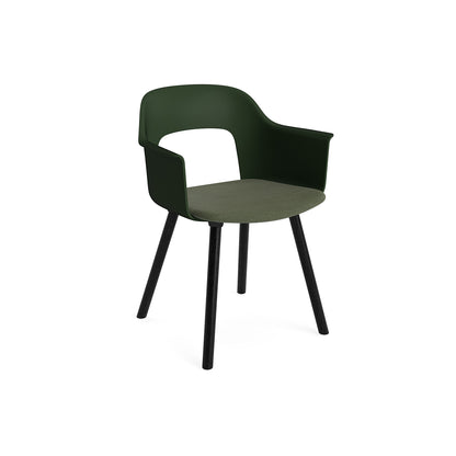 Layout Armchair 223 by HAY - Black Lacquered Oak Base /  Bottle Green Shell / Mode 072