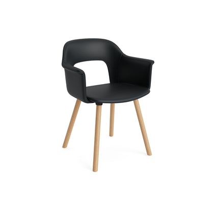 Layout Armchair 224 by HAY - Lacquered Oak Base / Black Grano Leather