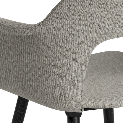 Layout Armchair 224 by HAY - Black Lacquered Oak Base / Turf Light Grey 