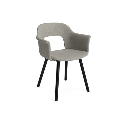 Layout Armchair 224 by HAY - Black Lacquered Oak Base / Turf Light Grey 