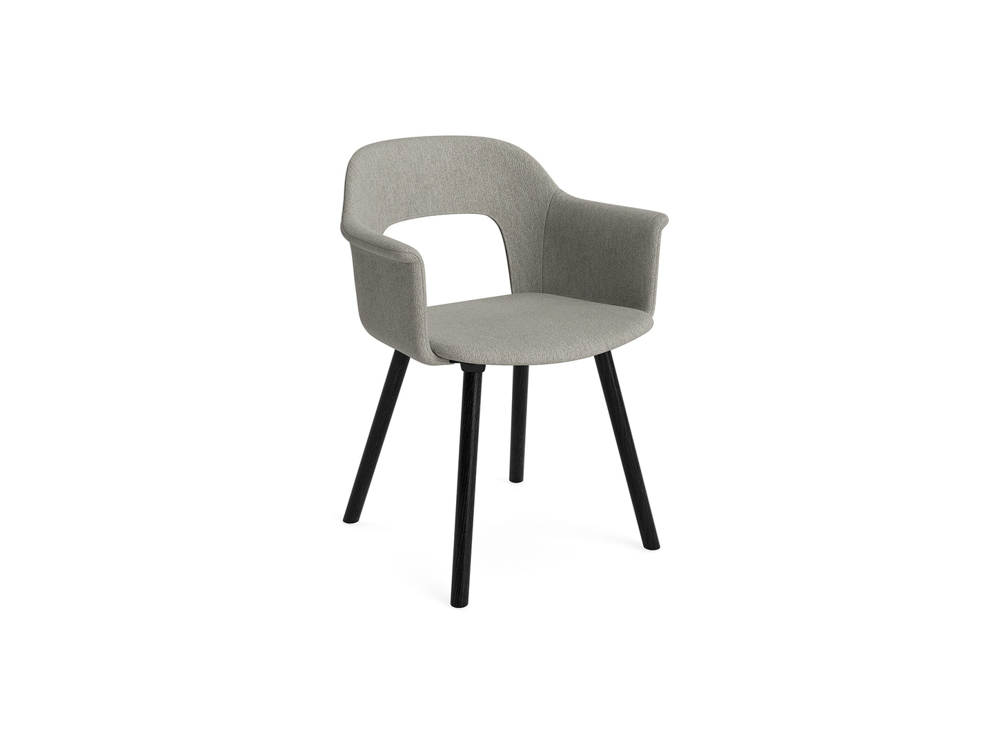 Layout Armchair 224 by HAY - Black Lacquered Oak Base / Turf Light Grey 
