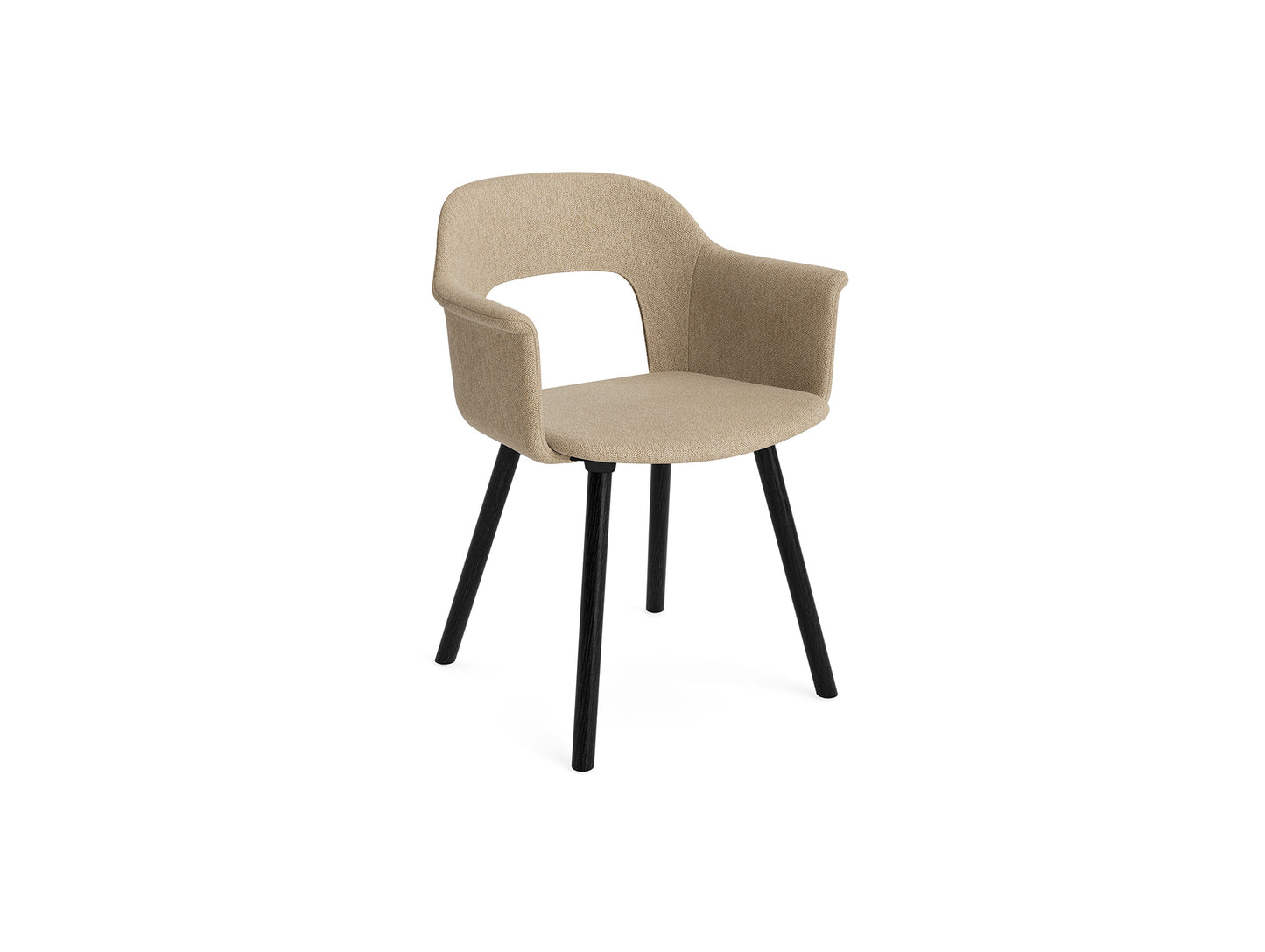 Layout Armchair 224 by HAY - Black Lacquered Oak Base / Turf Sand 