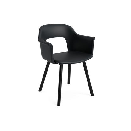 Layout Armchair 224 by HAY - Black Lacquered Oak Base / Black Grano Leather