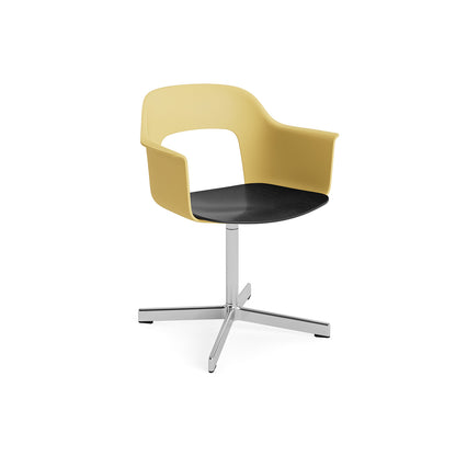 Layout Armchair 232 Swivel Base by HAY - Polished Aluminium Base / Biscotti / Black Oak