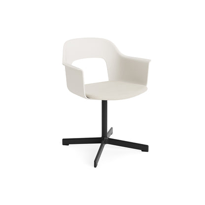 Layout Armchair 233 - Swivel Base by HAY - Black Aluminium Base / Cream White / Mode 011