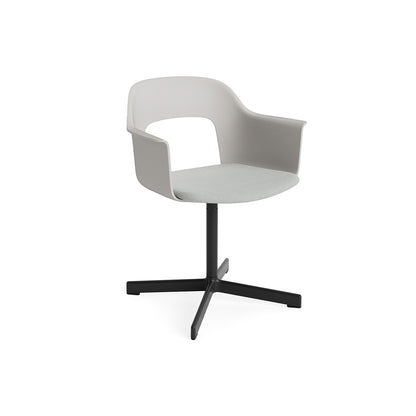 Layout Armchair 233 - Swivel Base by HAY - Black Aluminium Base / Sky Grey / Naveli 113
