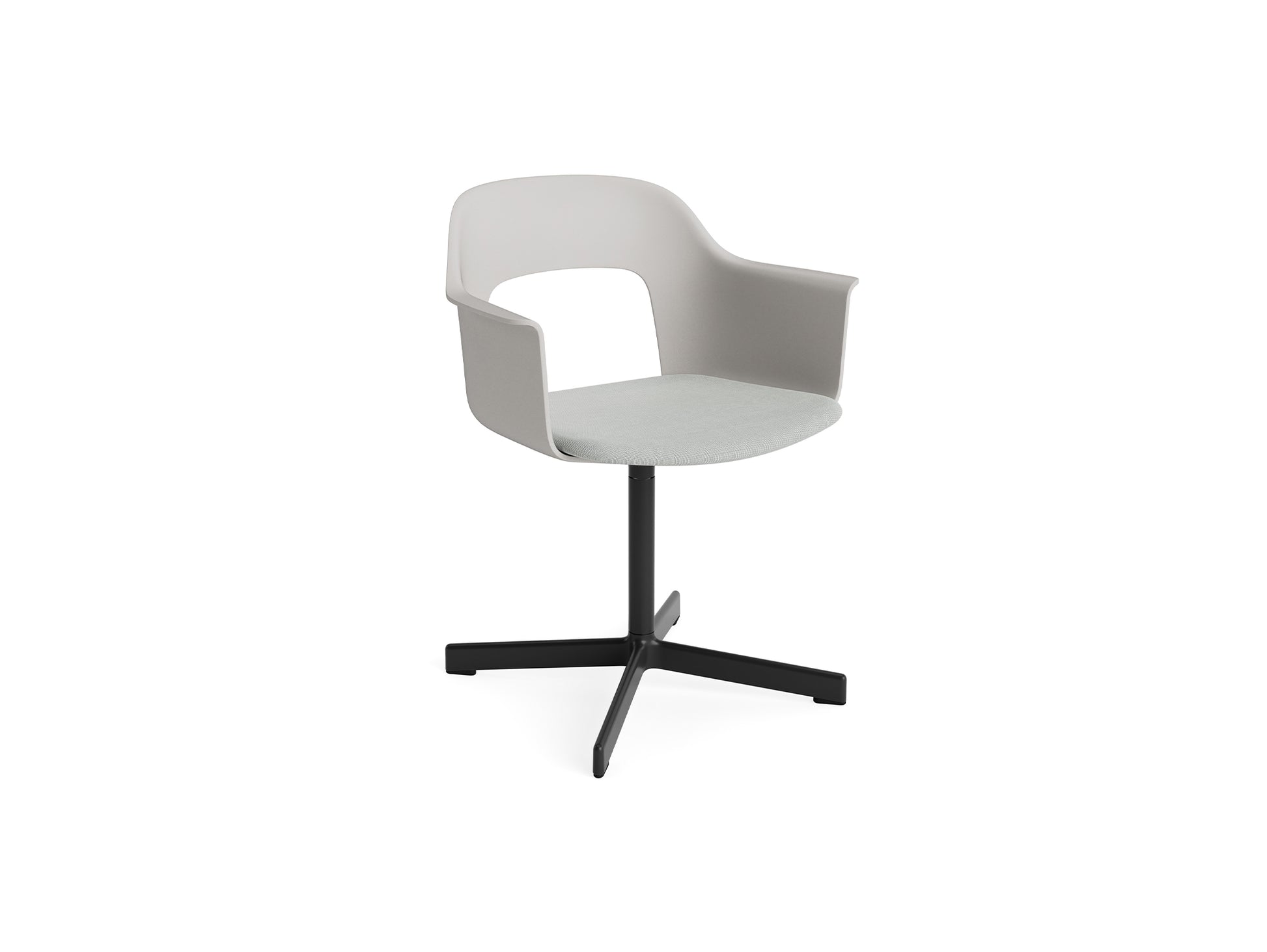 Layout Armchair 233 - Swivel Base by HAY - Black Aluminium Base / Sky Grey / Naveli 113
