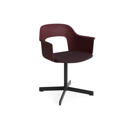 Layout Armchair 233 - Swivel Base by HAY - Black Aluminium Base / Bordeaux White / Remix 373
