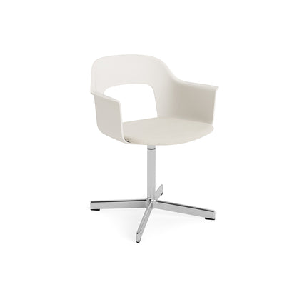 Layout Armchair 233 - Swivel Base by HAY - Polished Aluminium Base / Cream White / Mode 011