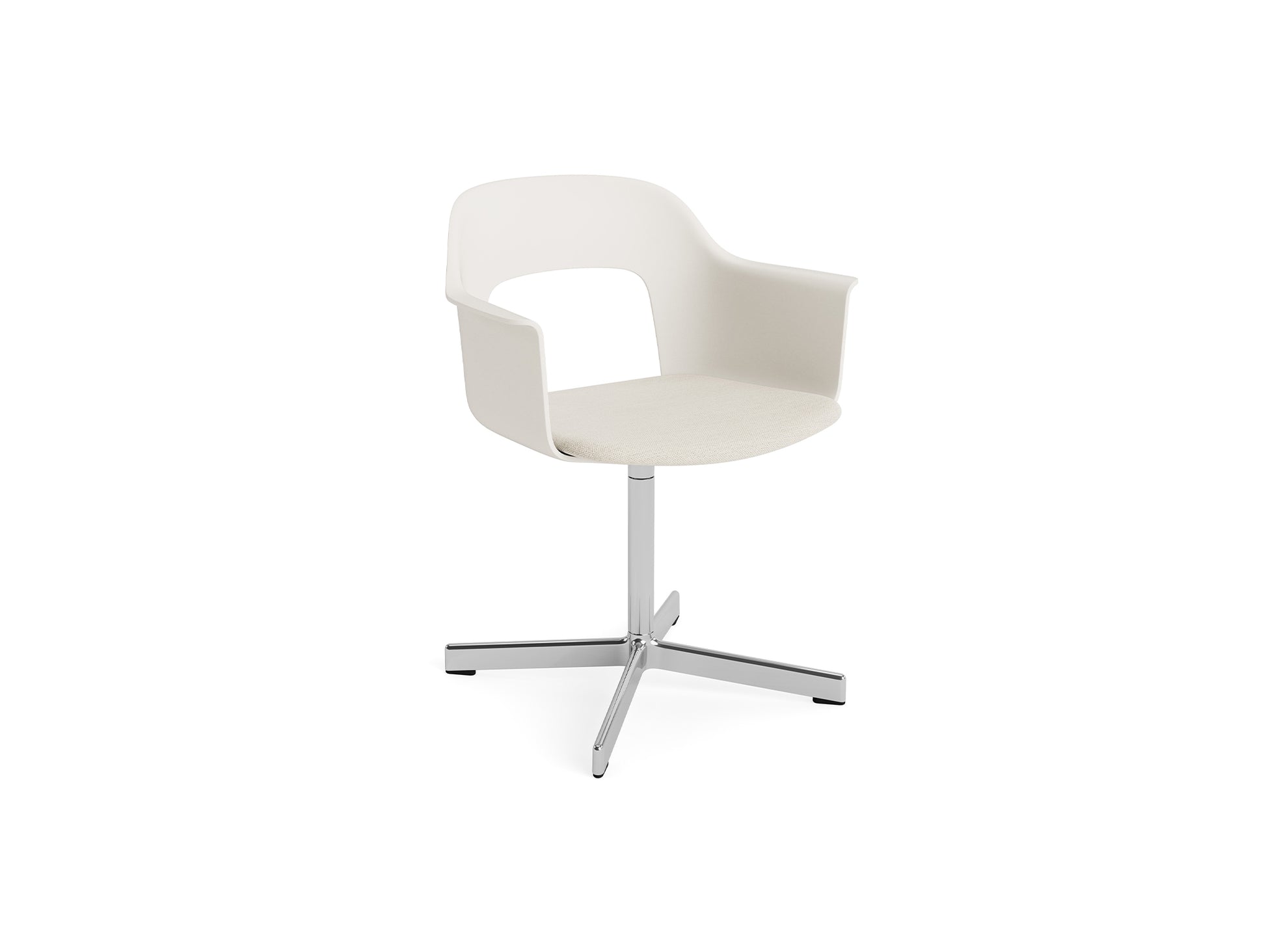 Layout Armchair 233 - Swivel Base by HAY - Polished Aluminium Base / Cream White / Mode 011