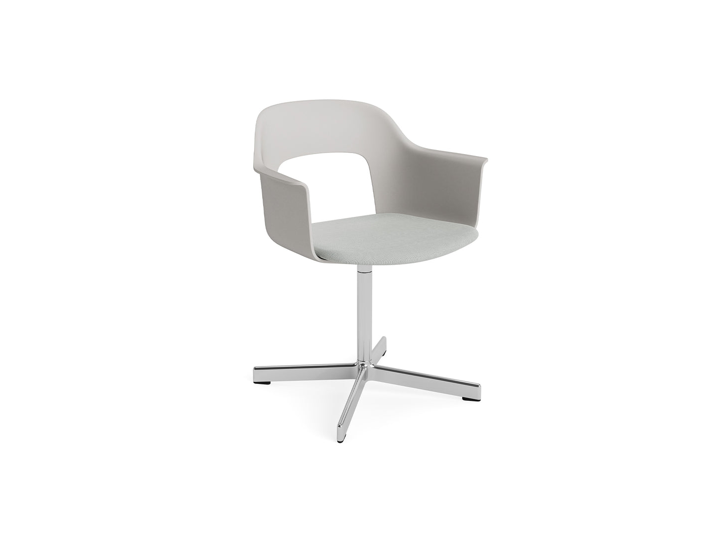 Layout Armchair 233 - Swivel Base by HAY - Polished Aluminium Base / Sky Grey / Naveli 113